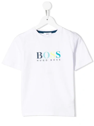 Hugo Boss Kids' Logo T-shirt In White