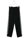 Balmain Teen Side Panelled Tailored Trousers In Black