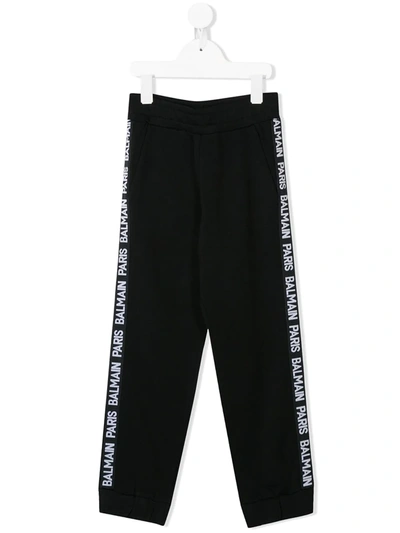 Balmain Teen Side Panelled Tailored Trousers In Black