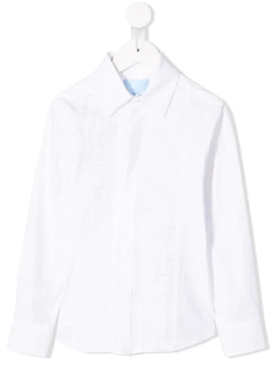 Lanvin Enfant Kids' Ruffle Panel Shirt In White