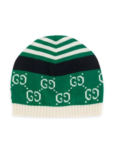 Gucci Babies' Ghost Beanie In Green