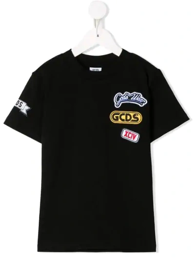 Gcds Kids' Multi Patch T-shirt In Black