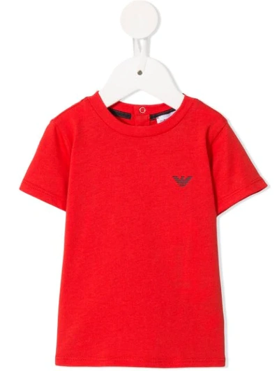 Emporio Armani Babies' Logo Embellished T-shirt In Red