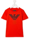 Emporio Armani Kids' Logo Print T-shirt In Red