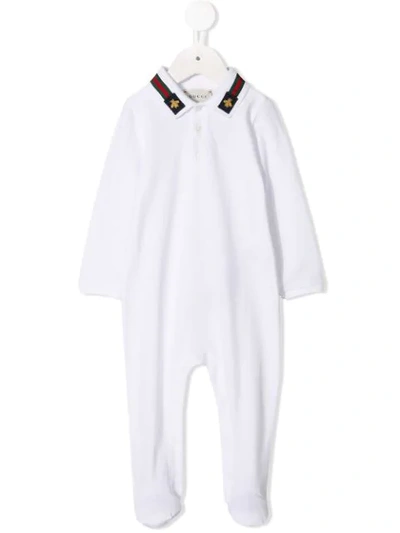 Gucci Bee Collar Babygrow In White