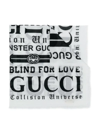Gucci Kids' Logo Embroidered Scarf In Black
