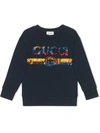 Gucci Kids' Children's Sweatshirt With Sequin  Logo In Blue