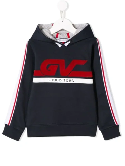 Givenchy Kids' Logo Print Hoodie In Blue