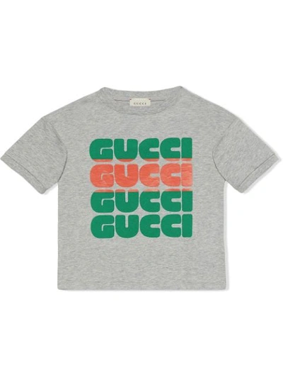 Gucci Kids' Children's T-shirt With  Print In Grey