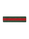 Gucci Kids' Children's Web Lurex Elastic Headband In Green And Red Web