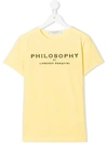 Philosophy Di Lorenzo Serafini Teen Logo Print T-shirt In Yellow