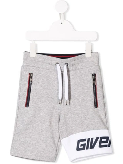 Givenchy Kids' Logo Panelled Jogging Shorts In Grey