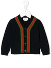 Gucci Babies' Contrast Stripe Cardigan In Blue