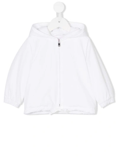 Il Gufo Babies' Zipped Hooded Jacket In White