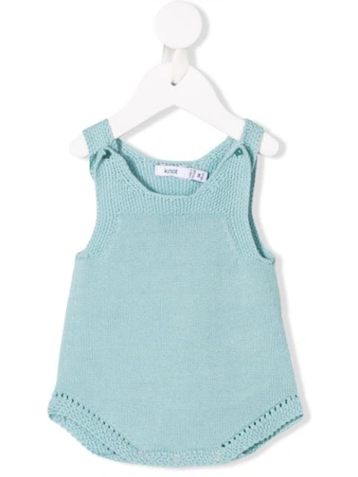 Knot Babies' Knitted Romper In Blue