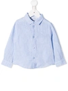 Emporio Armani Babies' Logo Long-sleeve Shirt In Blue