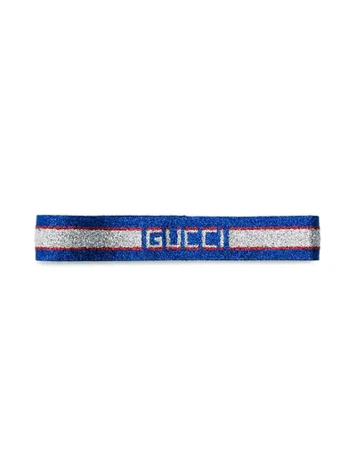 Gucci Kids' Logo Headband In Blue