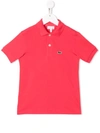 Lacoste Kids' Logo Polo Shirt In Pink