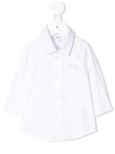 Hugo Boss Babies' Embroidered Logo Shirt In White