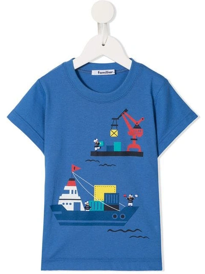 Familiar Kids' Graphic Print T-shirt In Blue