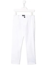 Emporio Armani Kids' Slim-fit Chino Trousers In White