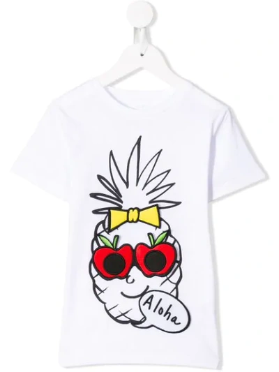 Stella Mccartney Kids' Pineapple Print T-shirt In White