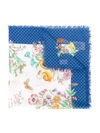 Gucci Kids' Floral Scarf In Blue