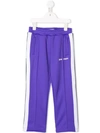 Palm Angels Kids' Side Stripe Track Trousers In Purple