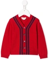 Gucci Babies' Cardigan Mit Streifen In Red