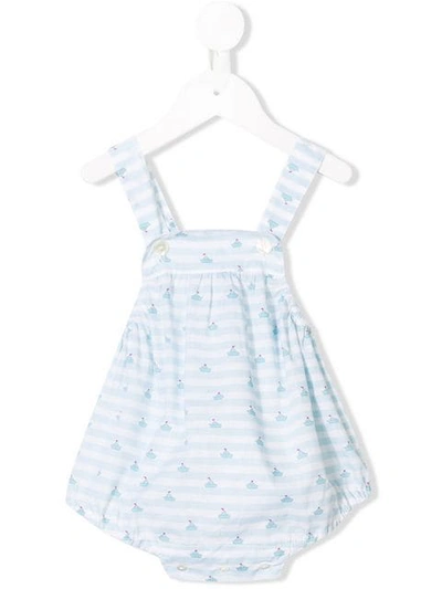 Siola Babies' Sailboat Print Romper In Blue