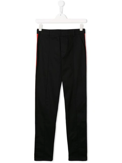 Gcds Kids' Panelled Track Style Trousers In Nero