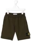 Stone Island Junior Kids' Brown Casual Shorts In Green