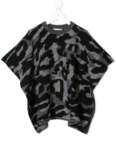 Stella Mccartney Kids' Camouflage Knitted Top In Grey