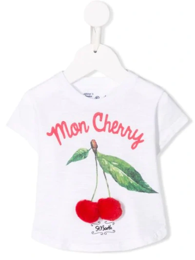 Mc2 Saint Barth Kids' Mon Cherry T-shirt In White