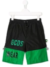 Gcds Kids' Logo Print Track Shorts In Black