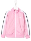 Palm Angels Kids' Contrast Side Panel Jacket In Pink