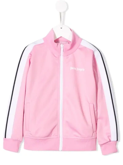 Palm Angels Kids' Contrast Side Panel Jacket In Pink