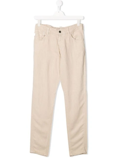 Emporio Armani Kids' Five-pocket Trousers In Neutrals