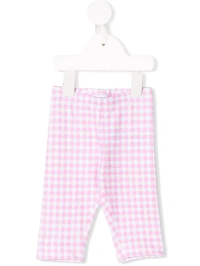 Monnalisa Babies' Gingham Check Leggings In Pink