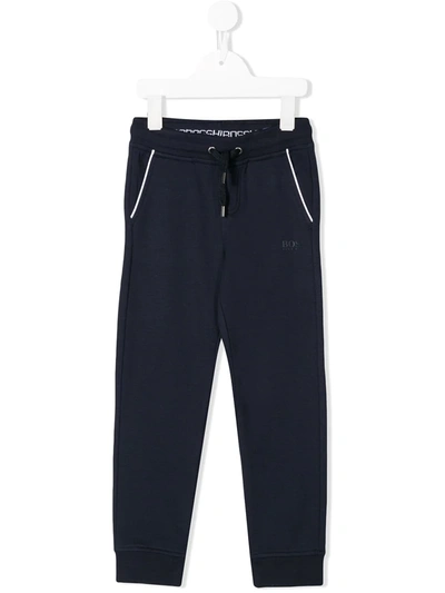 Hugo Boss Kids' Drawstring Waist Trousers In Blue