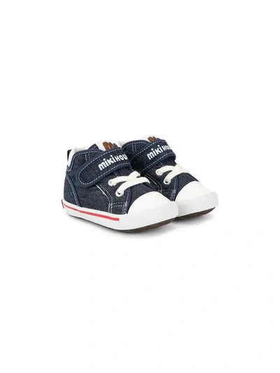 Miki House Babies' Logo Touch-strap Shoes In Blue