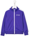 Palm Angels Kids' Side Stripe Track Jacket In Purple