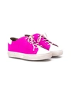 Pèpè Kids' Colour Block Lace Up Sneakers In Pink