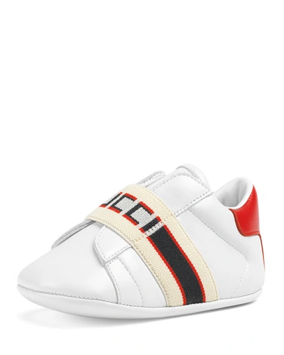 Gucci New Ace  Band Leather Sneakers, Baby/toddler In White