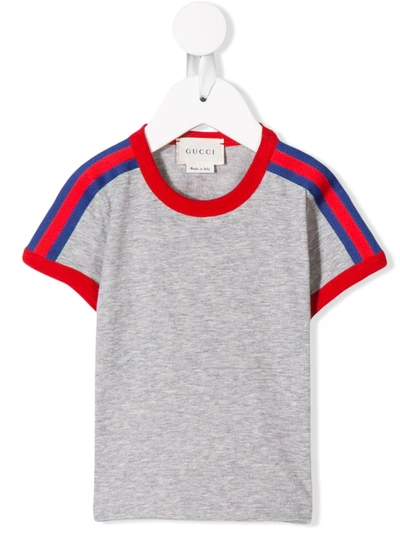 Gucci Babies' Striped T-shirt In Grey