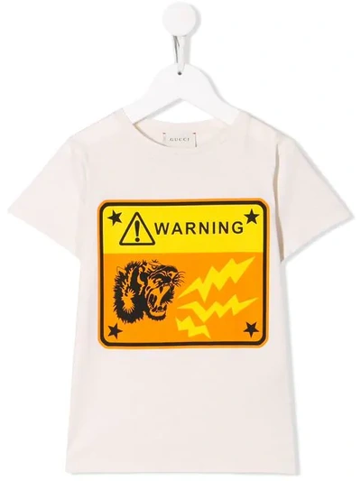 Gucci Kids' Graphic Print T-shirt In White