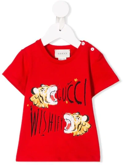 Gucci Babies' Wishify Print T-shirt In Red