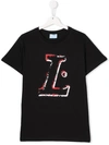 Lanvin Enfant Kids' Printed Logo T-shirt In Black