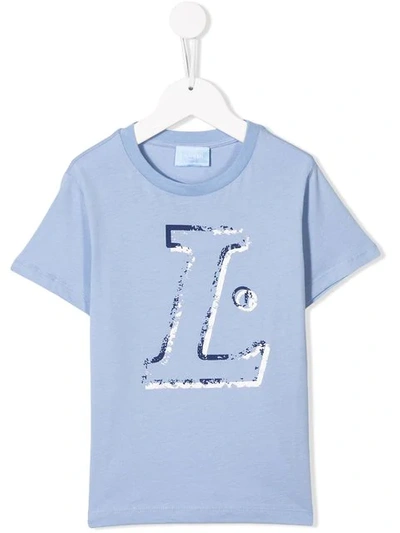 Lanvin Enfant Kids' Printed Logo T-shirt In Blue