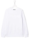 Balmain Kids' Logo Print Sweatshirt In White